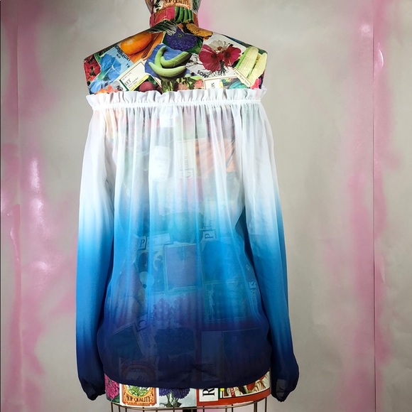 SALE Neiman Marcus NG The Label Ombre Peasant Blou - Picture 6 of 8